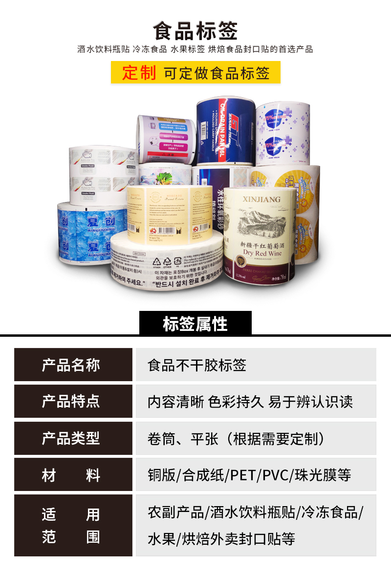 食品标签产品参数